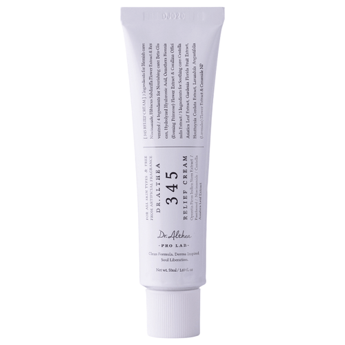 Dr. Althea 345 Relief Cream tube packaging for deep skin nourishment and soothing care.