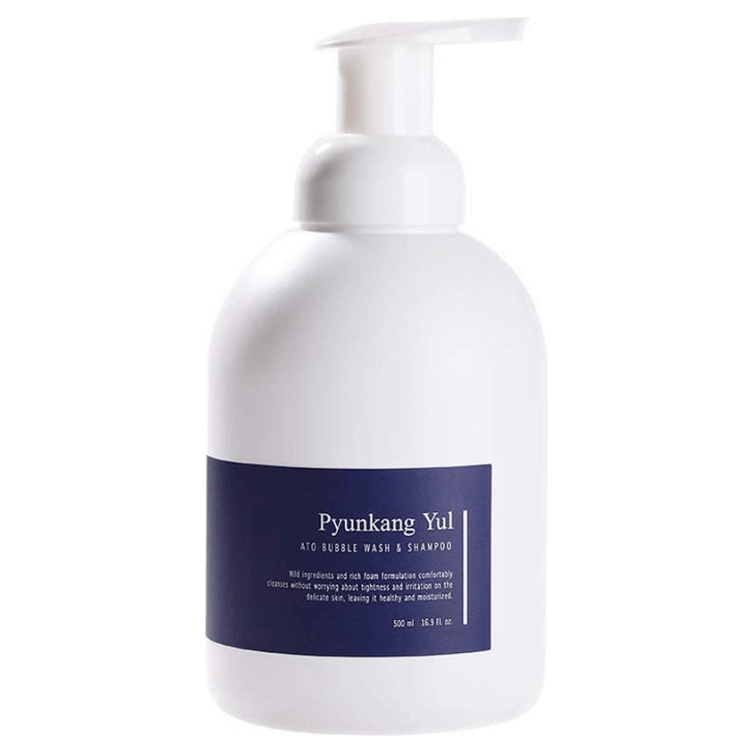 Pyunkang Yul ATO Bubble Wash & Shampoo bottle with pump, gentle multi-purpose cleanser for body and hair.