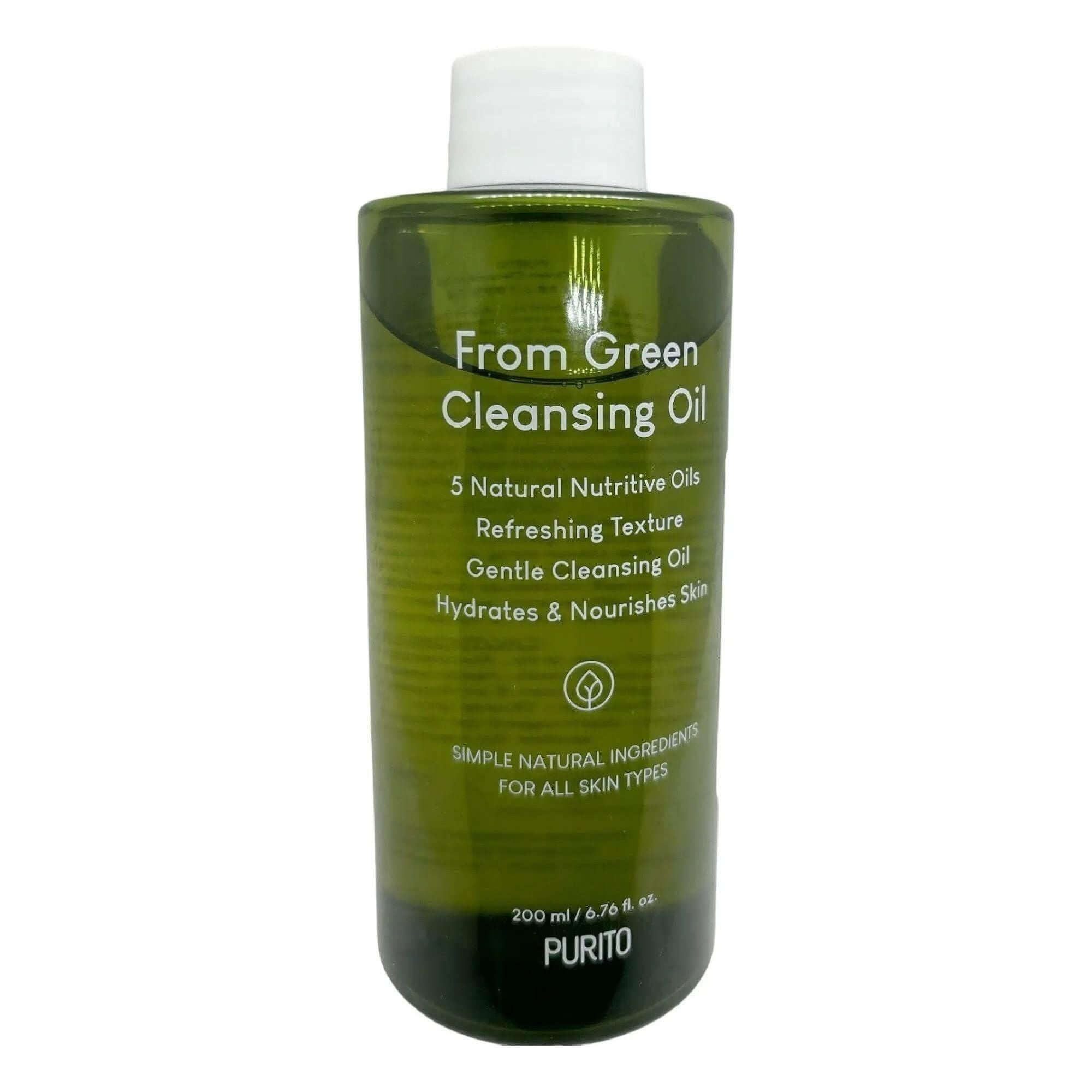 PURITO From Green Cleansing Oil 200ml bottle featuring natural oils, hydrating and gentle cleansing.