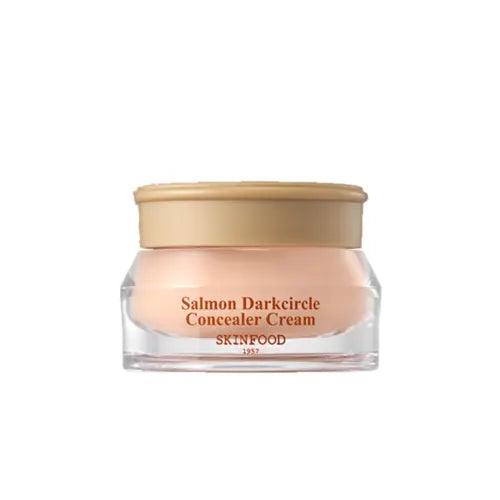 SKINFOOD Salmon Dark Circle Concealer Cream 01 Blooming 10g in a glass jar packaging.